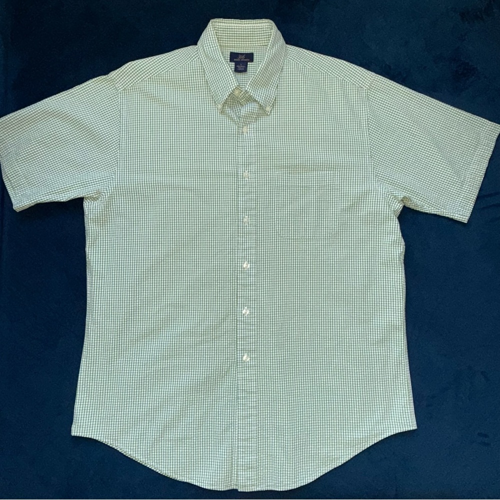 Brooks Brothers Light Green Checkered Shirt